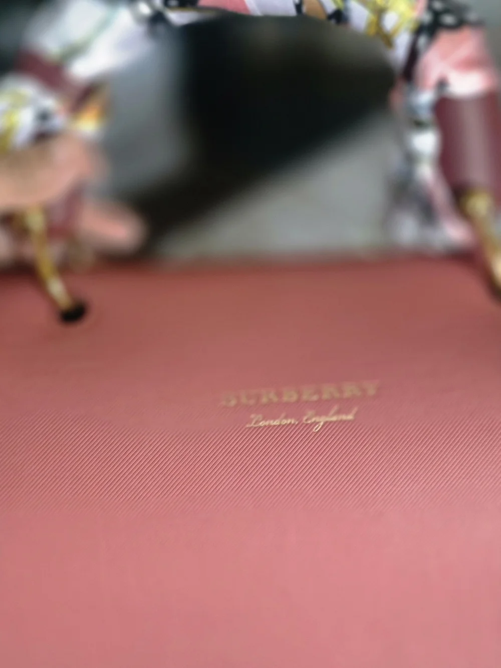 Burberry DK88 Pink Leather Top-Handle Bag with Gold Hardware